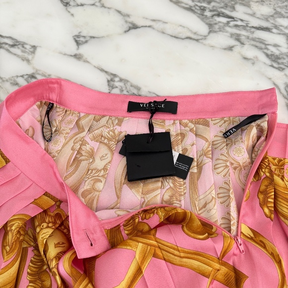 Versace Heritage Print Pleated Midi Skirt,  36 (US 0) NWT Retail $2000 - Pictur - Picture 8 of 12
